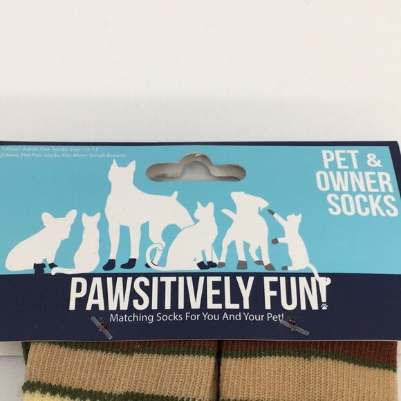 Pawsitively Fun Pet and Owner Socks Best Buds Adult Sz 10-13 Pet Sz Small Breed - Picture 4 of 14